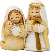 Natività in resina opaca con Gesù bambino in braccio a Maria - altezza 3,5 cm