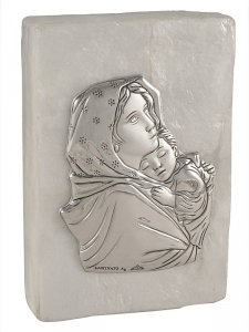 Copertina di 'Scatola in madreperla con Madonna del Ferretti - dimensioni 7,5x5 cm'