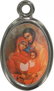 Copertina di 'Medaglia Santa Famiglia Icona in metallo nichelato e resina - 1,5 cm'