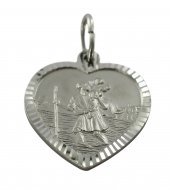 Immagine di 'Medaglia San Cristoforo in argento 925 a forma di cuore - 1,9 cm'