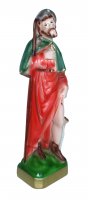 Immagine di 'Statua San Rocco in gesso madreperlato dipinta a mano - 20 cm'