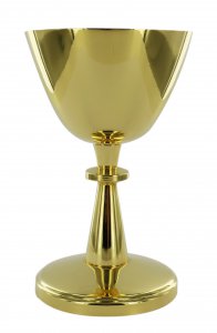 Copertina di 'Calicino in metallo dorato - 14 cm'