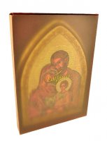 Immagine di 'Icona gotica in foglia oro "Sacra Famiglia" - dimensioni 18,5x10,5 cm'