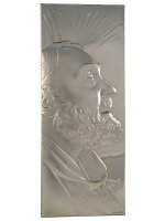 Icona in lamina d'argento "Padre Pio" -  dimensioni 23,5x9,5 cm