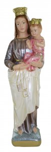 Copertina di 'Statua Madonna del Carmine in gesso madreperlato dipinta a mano - 30 cm'