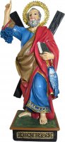 Immagine di 'Statua di Sant'Andrea da 12 cm in confezione regalo con segnalibro in versione INGLESE'