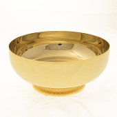 Patena con base in ottone dorato - diametro 14 cm