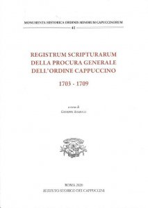 Copertina di 'Registrum scripturarum della procura generale dell'Ordine Cappuccino 1703-1709'