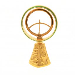 Copertina di 'Ostensorio dorato con base piramidale a quattro facce - altezza 16 cm'