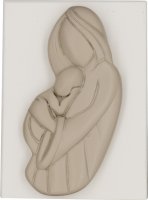 Quadretto in resina bicolor con rilievo "Madonna col Bambino" - dimensioni 5,5x8 cm