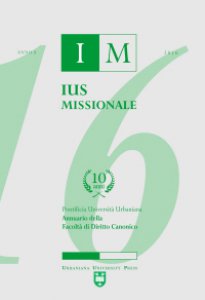 Copertina di 'Ius Missionale. Anno X/2016: Annuario della Facoltà di Diritto Canonico'