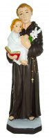 Statua da esterno di Sant'Antonio in materiale infrangibile, dipinta a mano, da circa 20 cm