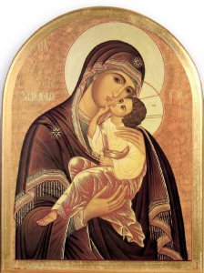 Copertina di 'Quadro Madonna di Sofronov stampa su legno ad arco - 32 x 25 cm'