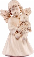 Statuina dell'angioletto con orsacchiotto, linea da 10 cm, in legno naturale, collezione Angeli Sissi - Demetz Deur