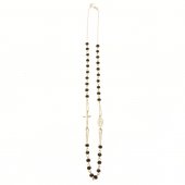 Immagine di 'Collana rosario con grani sfaccettati neri'