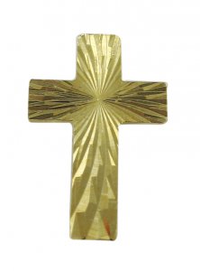 Copertina di 'Crocetta distintivo in metallo dorato zigrinato con spilla - 2 cm'