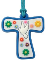 Croce Tau colorata per la Confessione (bianco)