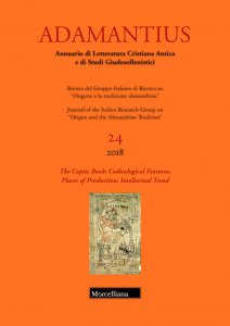 Copertina di 'Adamantius. Notiziario del Gruppo italiano di ricerca su «Origene e la tradizione alessandrina», vol. 24'
