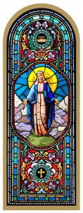 Copertina di 'Tavola Madonna Miracolosa stampa tipo vetrata su legno - 10 x 27 cm'