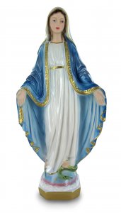 Copertina di 'Statua Madonna Miracolosa in gesso madreperlato dipinta a mano - 20 cm'