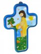 Croce in legno "Gesù e il bambino" - altezza 13 cm