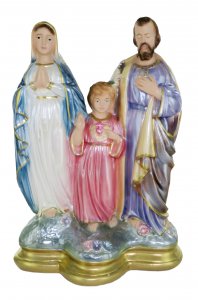 Copertina di 'Statua Sacra Famiglia in gesso madreperlato dipinta a mano - 30 cm'