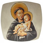 Quadretto stondato "Sant'Antonio con il Bambino" - dimensioni 24x24 cm