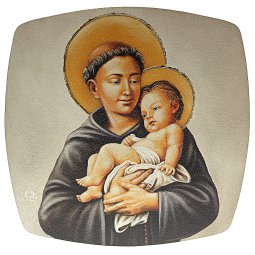 Copertina di 'Quadretto stondato "Sant'Antonio con il Bambino" - dimensioni 24x24 cm'
