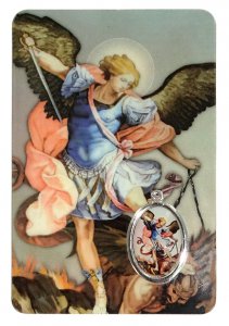 Copertina di 'Card San Michele Arcangelo in PVC - 5,5 x 8,5 cm - francese'