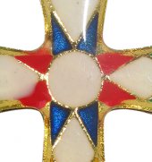 Immagine di 'Croce dorata con smalto multicolore - 4 cm'
