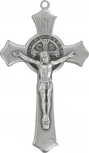 Copertina di 'Croce San Benedetto in metallo ossidato - 7,5 cm'