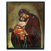 Icona bizantina dipinta a mano "Madre di Dio Pogaevskaja" - 35x28 cm