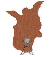 Immagine di 'Immagine di San Michele sagomata su legno mdf con appoggio - 6,6 x 8,5 cm'
