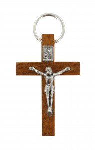 Copertina di 'Croce in legno color naturale con Cristo - 3,5 cm'