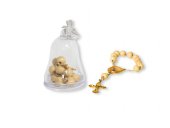 Campanella con rosario decina profumato "Prima Comunione" - grani tondi 5 mm