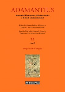 Copertina di 'Adamantius. Vol. 22/2016: Lingua e stile in Origene.'