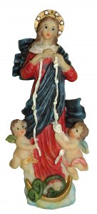 Copertina di 'Statua di Maria che scioglie i nodi da 12 cm in confezione regalo con segnalibro in IT/EN/ES/FR'