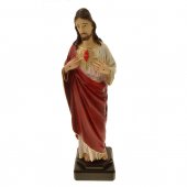 Statua in resina colorata "Sacro Cuore di Gesù" - altezza 41 cm