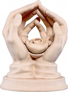 Copertina di 'Mani protettrici con fedi nuziali - Demetz - Deur - Statua in legno dipinta a mano. Altezza pari a 11 cm.'