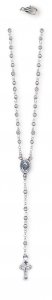 Copertina di 'Collana rosario in argento 925 con crocetta trilobata - grani tondi 2 mm'