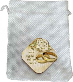 Copertina di 'Sacchetto porta confetti in juta per matrimonio - dimensioni 9x12 cm'