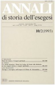 Copertina di 'Annali di storia dell'esegesi. Atti del X seminario di ricerca su Studi sulla letteratura esegetica cristiana e giudaica antica (Viverone, 7-9 ottobre 1992)'