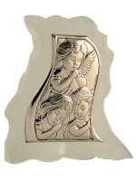 Icona con Angeli custodi in vetro satinato