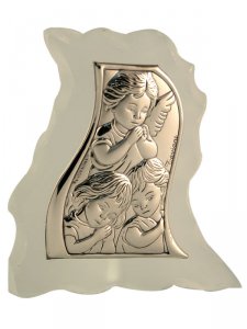 Copertina di 'Icona con Angeli custodi in vetro satinato'