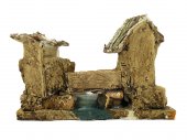 Immagine di 'Coppia di casette rustiche con torrette e fiume ? Bertoni presepe linea Natale'