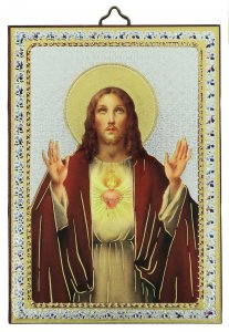 Copertina di 'Quadretto del Sacro Cuore di Ges, tavola in legno con stampa cartacea - 10 x 14 cm'