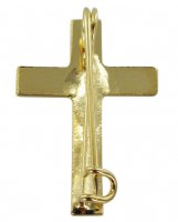 Immagine di 'Crocetta distintivo in metallo liscio dorato con spilla - 2,5 cm'