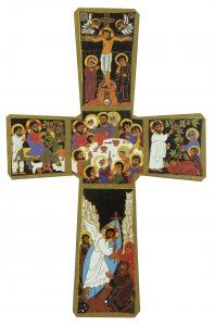 Copertina di 'Croce Passione di Ges stampa su legno di spessore alto - 14 x 9 cm'