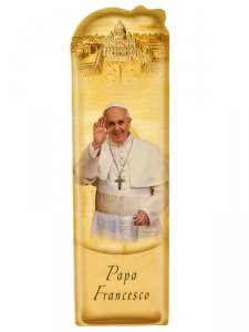 Copertina di 'Segnalibro sagomato "Papa Francesco e preghiera semplice" - dimensioni 15x4,5 cm'