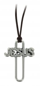 Copertina di 'Croce traforata jesus in metallo argentato - 4 cm'